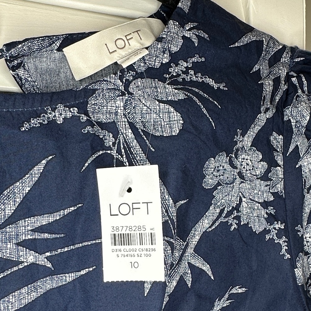 Palm Cutout Back Tie Cuff Mini Dress LOFT New with Tags size 10 - Picture 4 of 8